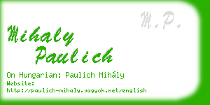 mihaly paulich business card
